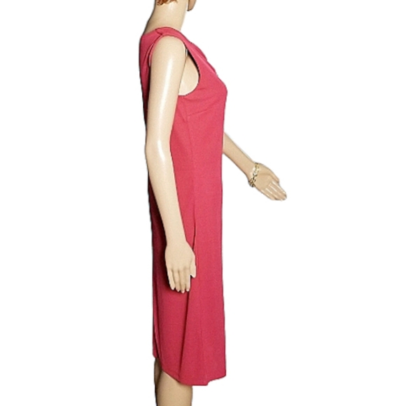INC INTERNATIONAL CONCEPTS SLEEVELESS SHEATH DRESS *RED *EUC! *MACY’S *COWL NECK - Picture 2 of 12